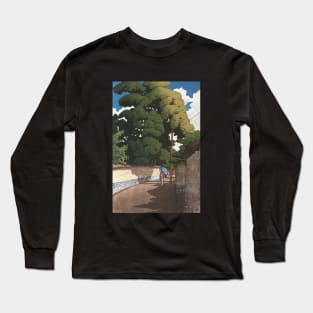 Shimohonda Machi at Kanazawa by Kawase Hasui Long Sleeve T-Shirt